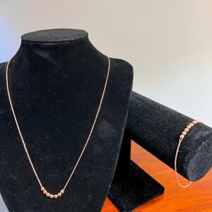 Penny + Grace rose gold tone necklace & bracelet set